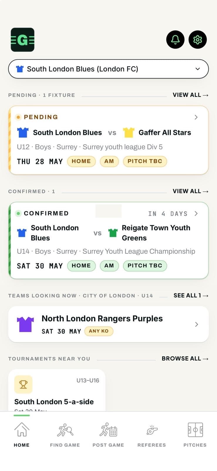 GafferHQ home screen