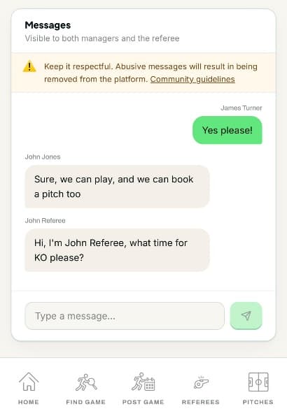 In-fixture chat